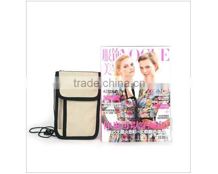 Hot sale nylon neck wallet for passport