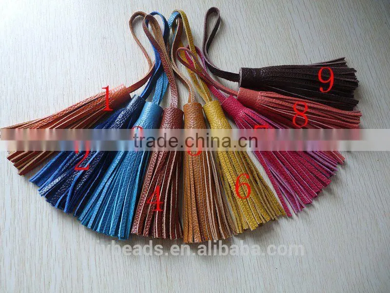 wholesale mixed colors leather Tassel for handbag and Jewelry Use