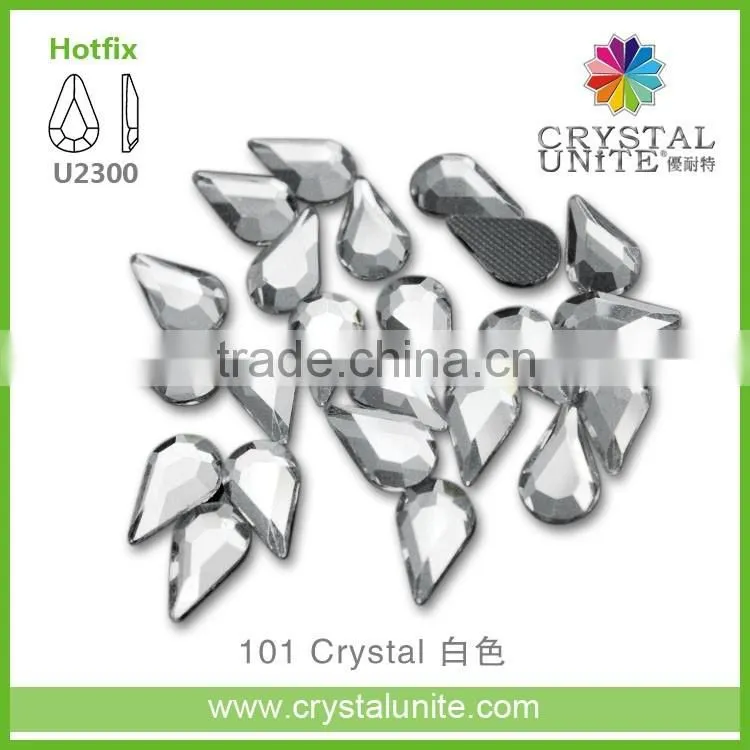 U2300 Water drop Crystal Clear Hotfix Stone Beads