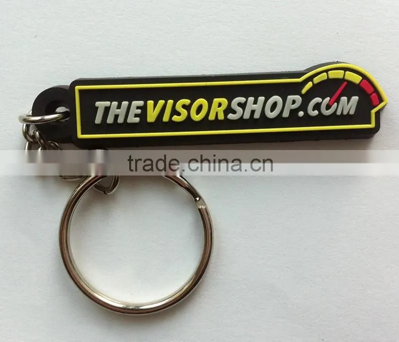 3d pvc rubber word keychain