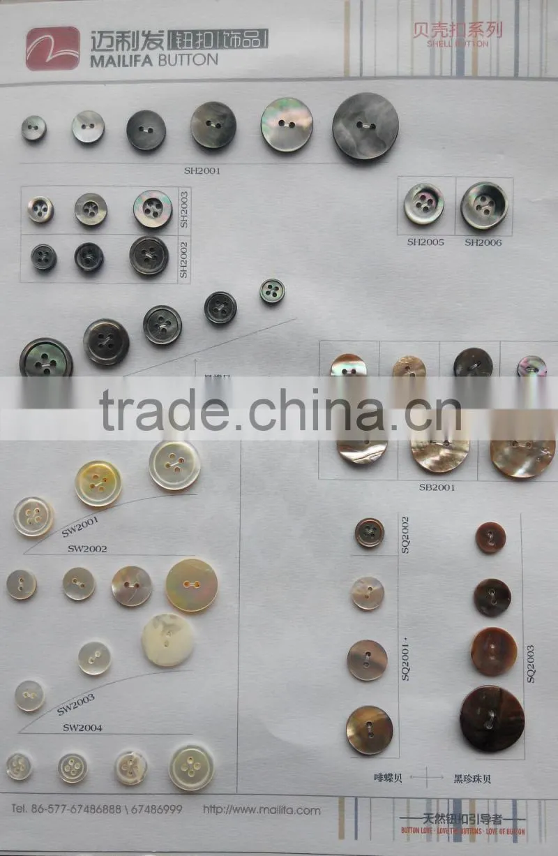 4 Holes 2 Holes Round Rim & Flat Natural Black White Mother of Pearl Suit Jacket Shirt Buttons