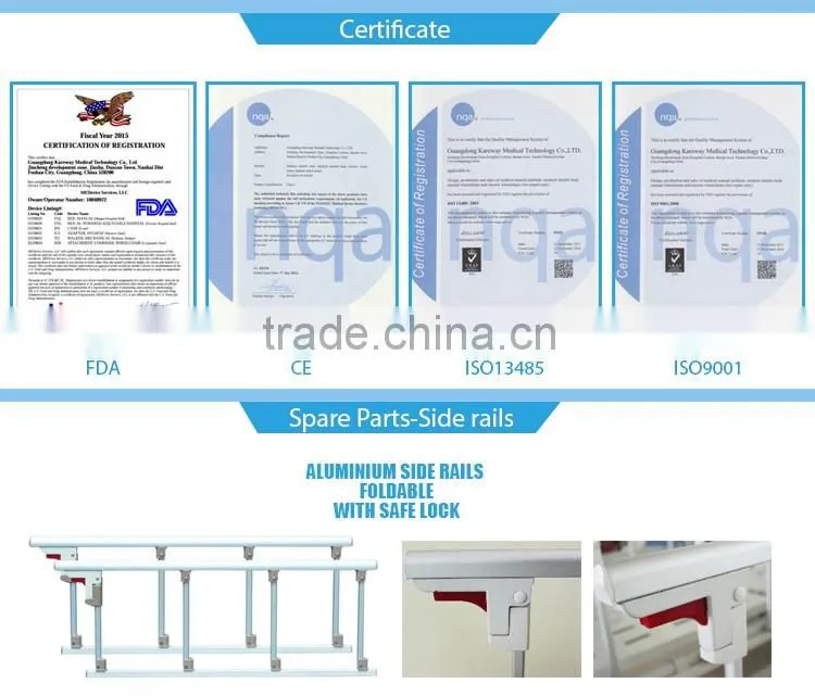 Aluminum guard rails 5 functions electric specialty hospital bed for sale price