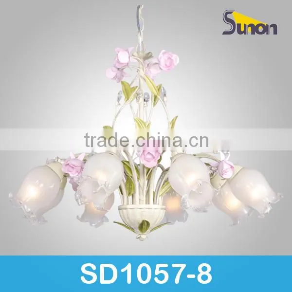 Sunonlighting wroughtiron modern flowers chandelier