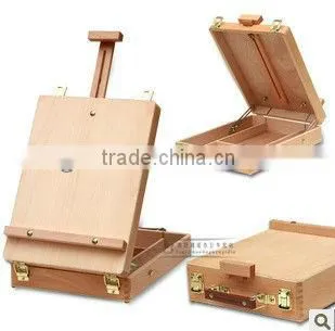 in stock 36*27*9.5(65)cm handle-held tabletop wood easel box