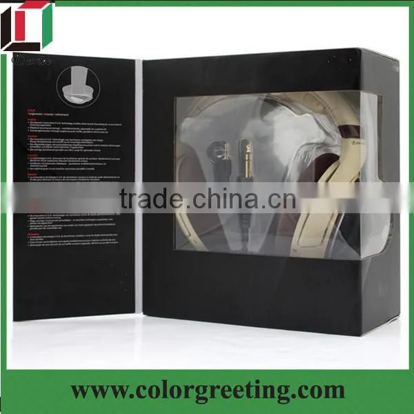 High end luxury magnetic closure folding lid headphone packaging box