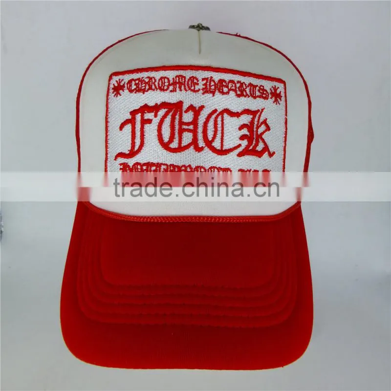 5-Panel High Profile Cheap Trucker Caps Mesh Caps With Embroidery Patch Logo