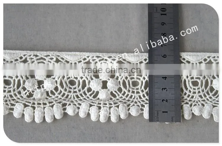 Newest design 6.5cm width cotton indian saree border lace trim wholesale