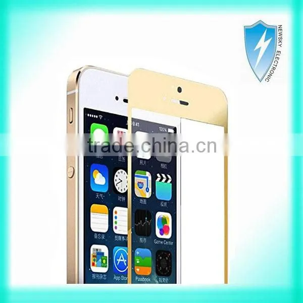 2.5D coloured tempered glass for iphone 6 gold tempered glass,color screen protector for iphone 6 tempered glass full cover