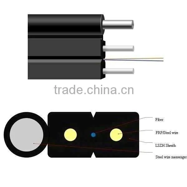 GJYXCH 12 core g657a fiber optical cable with messenger wire