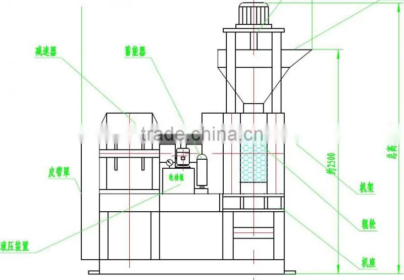 High pressure hydraulic iron ore briquette machine
