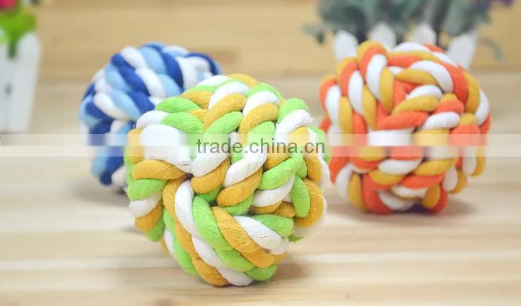 wholesales colorful 8cm cotton rope pet ball,pet toys