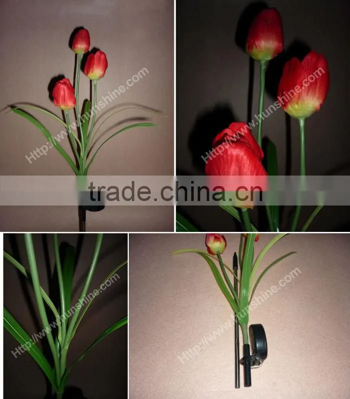 factory price nice design waterproof led solar tulip garden light