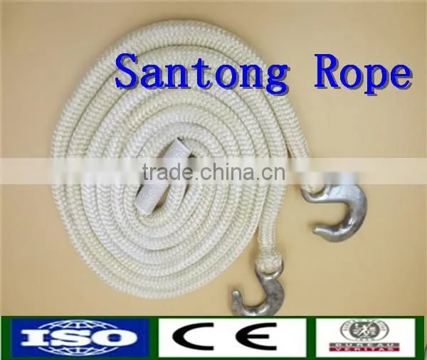 nylon twisted pre-spliced tow rope winch rope with hooks