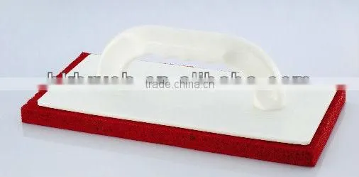 plastic plastering bricklaying with orange rubber sponge