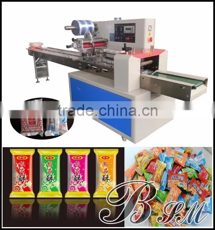 fully automatic high speed pillow flow hard candy sweet packing machine