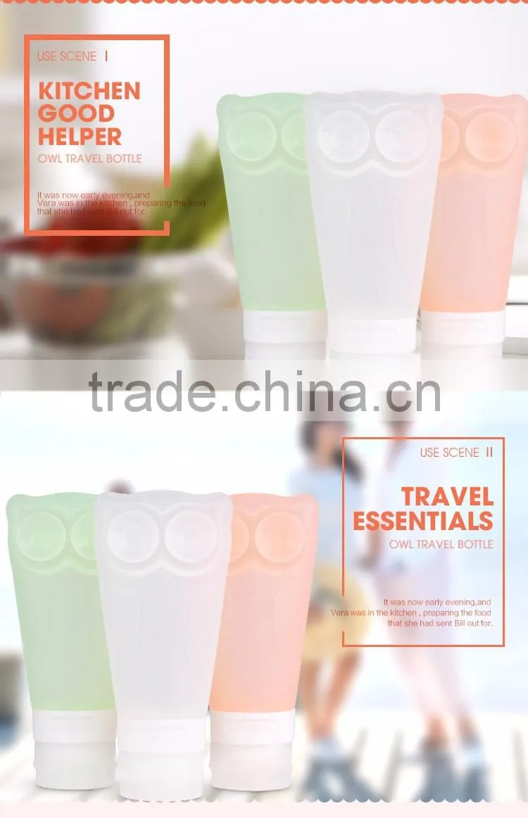 Make From Food Grade Silicone Approved By air Owl Shape Mini Shampoo Bottle