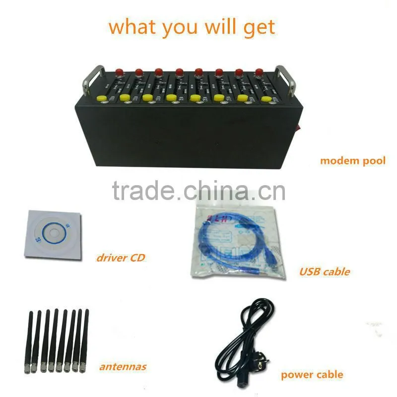 external 3G Gsm Modem pool 8 Port speaker/call Sending Bulk SMS MMS