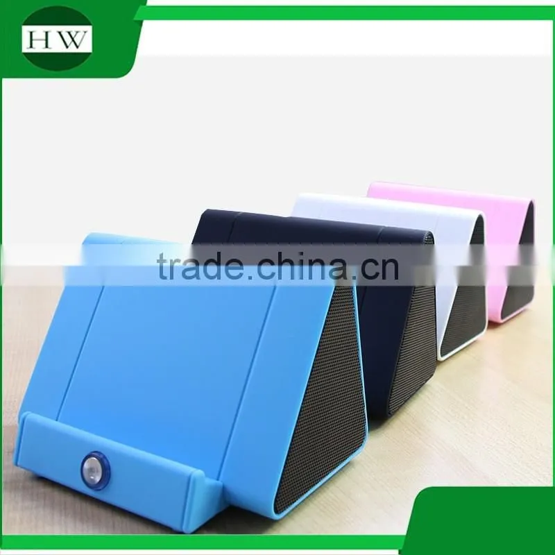 triangle no wifi bluetooth mini portable automatic speaker mobile phone holder mutual induction sound loudspeaker box