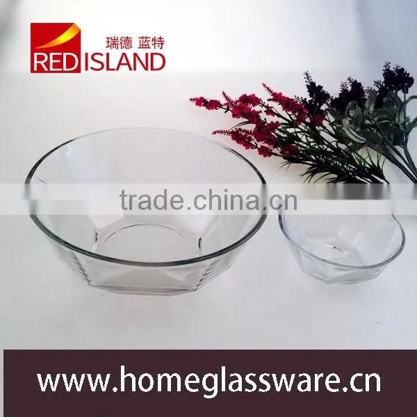 wholesale Soccer shaped salad glass bowl, hight white glass bowl
