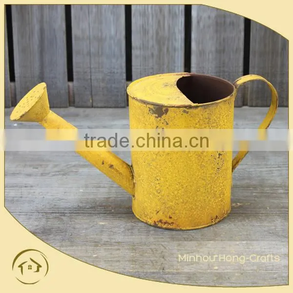 Hot Sale bucket oil painting, yellow metal bucket, metal watering can