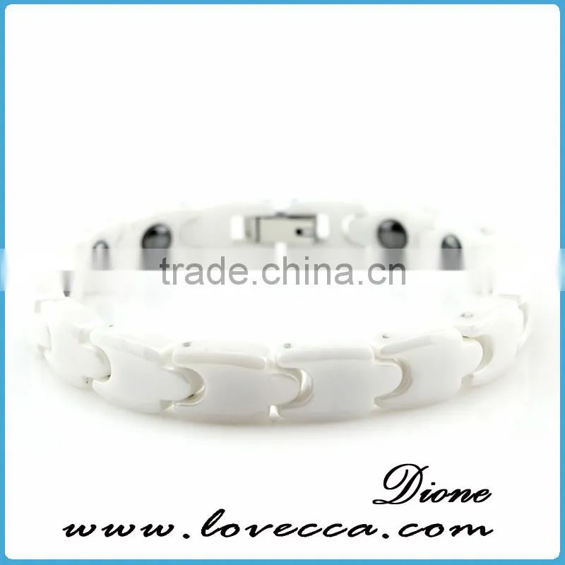 Mens germanium and tourmaline bracelet, germanium ceramic bracelet