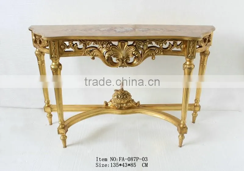 Hot sale Classical European Style Console Table with Wood or Marble Top