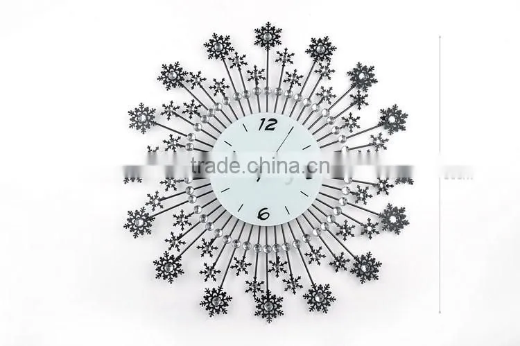 Stylish wall clock with snow for bedrooms