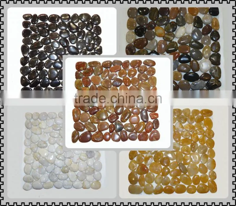 Polished natural white river pebble stone
