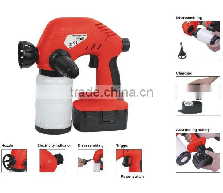Cordless 18V Ni-Cd Battery Powered Rechargeable Hand Small Portable Mini Tan Spraying Gun Wireless Spray Tanning Machine