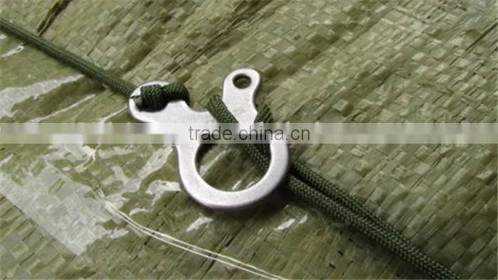 Outdoor Emergency Survival Stainless Steel 3 Hole Rope Knotting Buckle