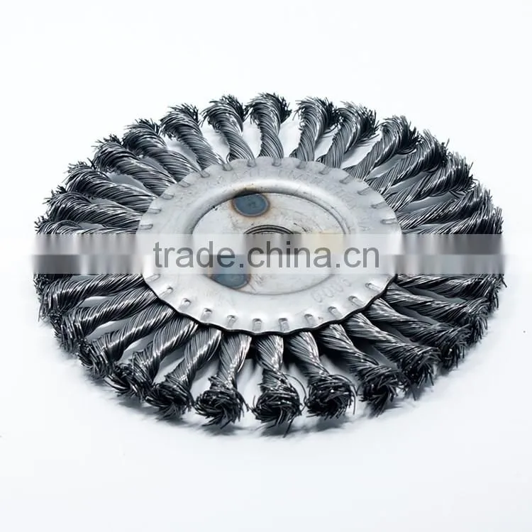 Steel wire brush twist knot wheel brush bevel brush with arbor hole