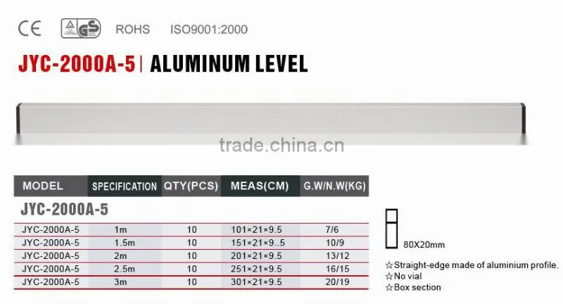 No vial level construction tools aluminum spirit level