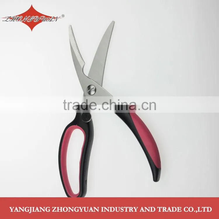 9 inches Stainless steel chicken bone scissors professional poultry shears with soft handle