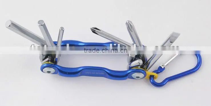 2014 new Stock pocket mini multi aluminium oxide promotion bike keychain tools 603-6