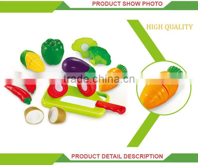 Hot sale kids pretend play set game plastic cutting vegetables toy