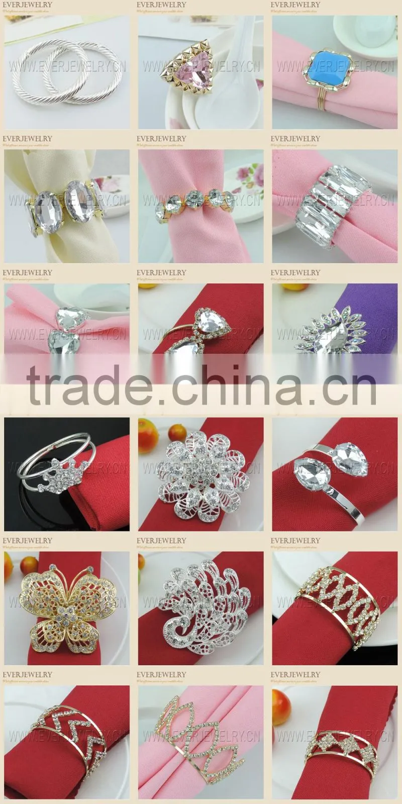 big crystal diamond napkin ring