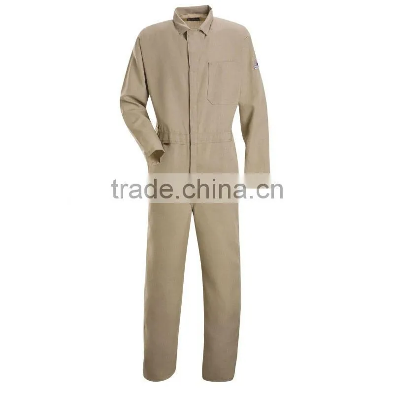 Mens Button-front Beige 5CM Hi-vis Safety Work Shirt