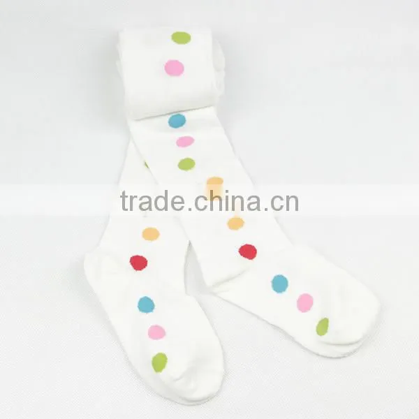 Girl Tights White Colorful Ponit Socks Long Socks