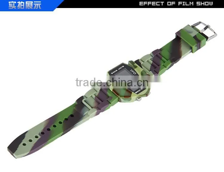 Fashion LED waterproof Camo Silicone Airplane Design Sport Watch