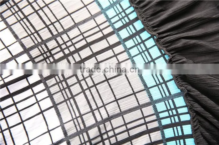 stripped high waist style elastic fashion women turkish long skirts with decoration