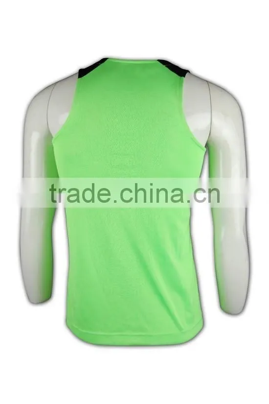 China manufactory high quality light green slim plain gym vests
