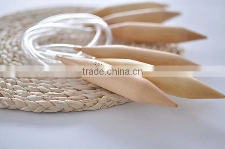 New Design 25mm 80cm Length Plastic Circular Wooden Knitting Needle