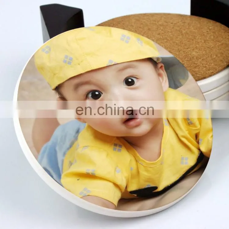 round blank ceramic coaster with cork back white ceramic coasters sublimation printable