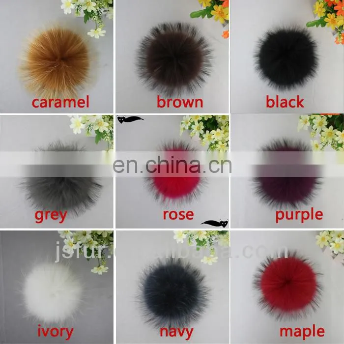 2014 new luxurious hot sale white 14cm raccoon fur ball key chain