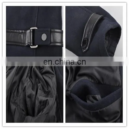 2015 lastest fashion top grade woolen trench mens military jacket