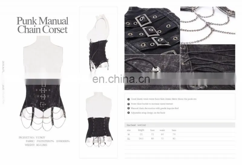 Nu-goth boho multi dividing corsage belt with chains