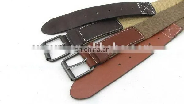Fashion Canvas Belt With Leather For Men Seat Belt Buckle