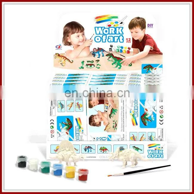 Hand painting plastic building block dinosaur coloring toy