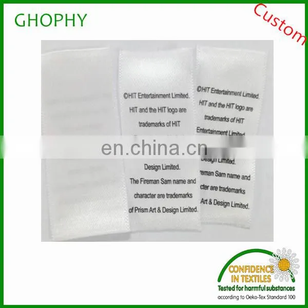 satin ribbon clothing wash care label
