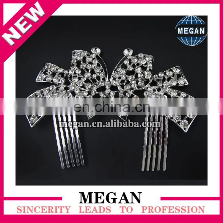 Charming New Design Flower Princess Wedding Hair Accessories Rhinestone Crown Comb For Bridal
